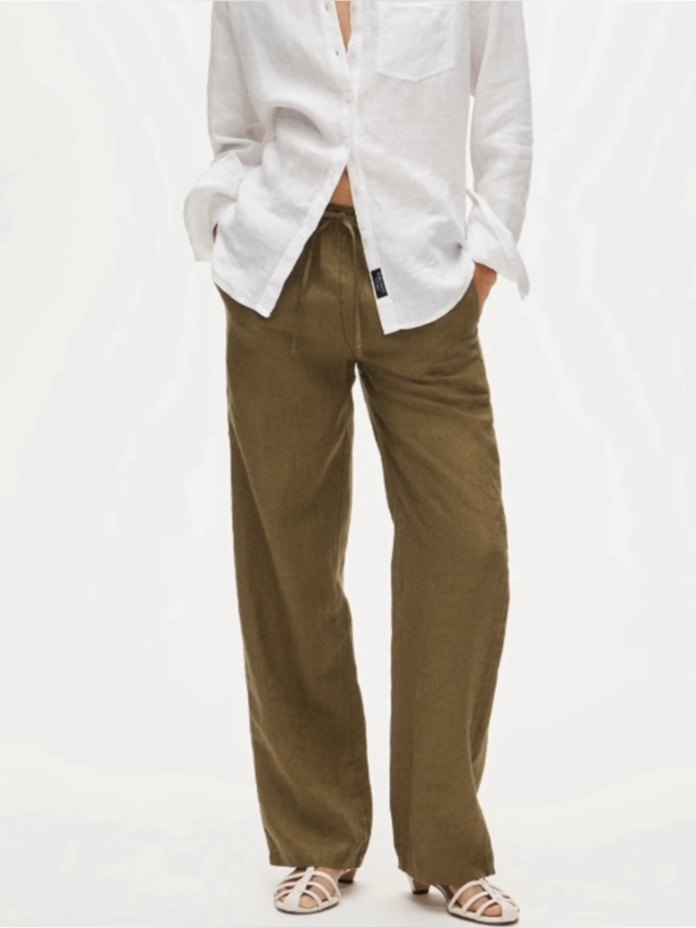 NWT J. Crew Petite Soleil Pant Linen Tuscan Olive